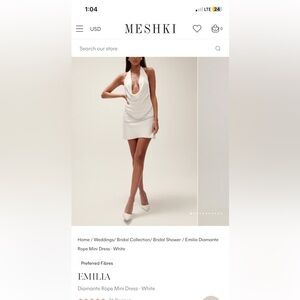 Meshki xxs white dress, perfect for a bachelorette party brides!!